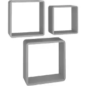vidaXL Étagères murales sous forme de cube 3 pcs Gris MDF