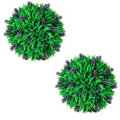 vidaXL Ensemble de 2 boules de buis artificiel avec lavande 30 cm