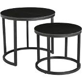 Dimehouse Table Basse Industrielle Marbre Noir Paige