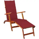 vidaXL Chaise longue avec repose-pieds et support en bois massif d'acacia