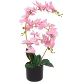 vidaXL Plante artificielle avec pot Orchidée 65 cm Rose