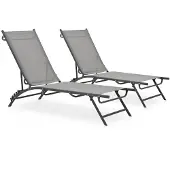 vidaXL Bains de soleil 2 pcs. Textilène et acier