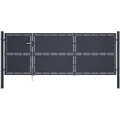 vidaXL Portail de jardin en acier 350 x 125 cm anthracite