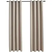 vidaXL Rideaux occultants avec anneaux en métal 2 pcs Beige 140x225 cm
