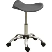 vidaXL Siège de bureau "Hamminkeln" en simili cuir (60% PVC, 25% polyester, 15% coton), acier chromé gris. Dimensions (l/h/p) 44x57x44 cm