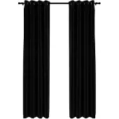 vidaXL Rideaux occultants Aspect lin avec œillets 2 pcs Noir 140x245cm