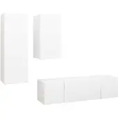 vidaXL Ensemble de 4 armoires TV blanc en bois composite
