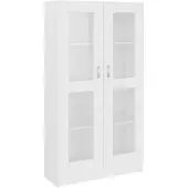 vidaXL Armoire à vitrine Blanc 82,5x30,5x150 cm Bois d'ingénierie