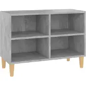 vidaXL Armoire TV avec pieds en bois massif gris béton 69,5x30x50 cm