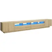 vidaXL Armoire TV avec lampes LED Chêne Sonoma 260x35x40 cm