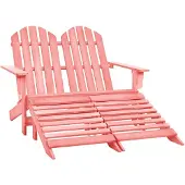 vidaXL Banc de jardin Adirondack 2 places avec pied en bois de sapin rose