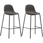 vidaXL Tabouret de bar 2 pcs. Tissu gris foncé