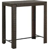 vidaXL Table de bar de jardin marron 100x60,5x110,5 cm Poly rotin