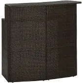 vidaXL Table de bar de jardin marron 120x55x110 cm Poly rotin