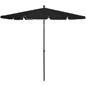 vidaXL Parasol avec mât 210x140 cm noir