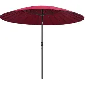 vidaXL Parasol avec mât en aluminium 270 cm rouge bordeaux