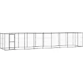 vidaXL Chenil extérieur Acier avec toit 21,78 m²