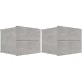 vidaXL Tables de chevet 2 pcs Gris béton 40x30x30 cm Bois ingénierie
