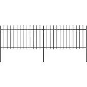 vidaXL Clôture de jardin avec dessus en lance Acier 3,4 x 1 m Noir277612