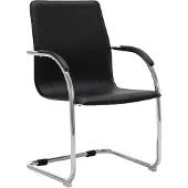 vidaXL Chaise de bureau à piétement luge noir similicuir