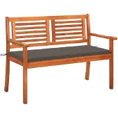 vidaXL Banc de jardin 2 places avec support 120 cm en bois massif d'eucalyptus