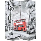vidaXL Cloison de séparation 160 x 170 cm Bus londonien Noir et blanc245874