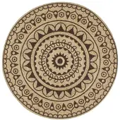 vidaXL Tapis fait à la main Jute avec imprimé marron foncé 120 cm