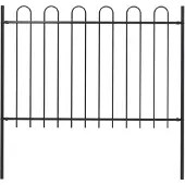 vidaXL Clôture de jardin avec dessus en cerceau Acier 1,7 m Noir