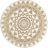 vidaXL Tapis fait à la main Jute avec imprimé blanc 120 cm