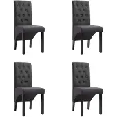 vidaXL Chaises à manger lot de 4 gris foncé tissu276965