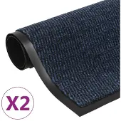 vidaXL Paillassons rectangulaires 2 pcs 60 x 90 cm Bleu