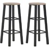 vidaXL Tabouret de bar 2 pcs. noir MDF