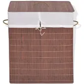 vidaXL Panier à linge rectangulaire Bambou Marron