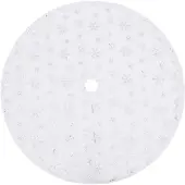 vidaXL Jupe de sapin de Noël de luxe blanche 122 cm en fausse fourrure