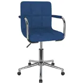 vidaXL Chaise de bureau Pivotante Bleu Tissu