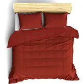 De Witte Lietaer Housse de couette en satin de coton Zygo - Format hôtel - 260 x 240 cm - Rouge