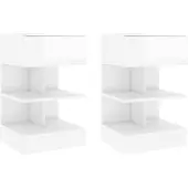 vidaXL Tables de chevet 2 pcs Blanc brillant 40x35x65 cm