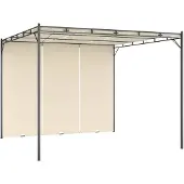 vidaXL Pavillon de jardin avec rideau latéral 3x3x2,25 m Crème