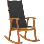 vidaXL Chaise à bascule avec supports en bois massif d'acacia