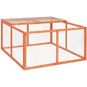 vidaXL Clapier pour lapins 124x120x60 cm Bois massif sapin