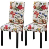 vidaXL Chaises de salle à manger 2 pcs. Tissu multicolore
