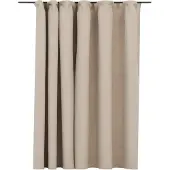 vidaXL Rideau occultant d'aspect de lin avec crochets beige 290x245 cm
