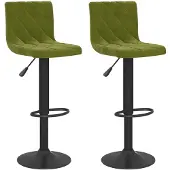 vidaXL Tabouret de bar 2 pcs. velours vert clair