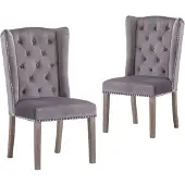 vidaXL Chaise de salle à manger 2 pcs. Gris velours