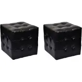 vidaXL Tabourets cube Noir