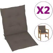 vidaXL Coussin pour chaise de jardin à dossier bas 2 pcs. Taupe 100x50x3 cm