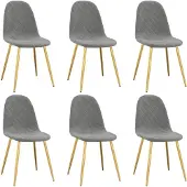 vidaXL Chaises à manger lot de 6 gris clair velours
