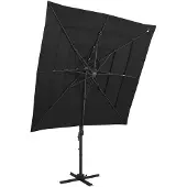 vidaXL Parasol avec mât en aluminium 4 plis noir 250x250 cm