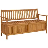 vidaXL Banc de jardin avec espace de rangement 148 cm bois massif acacia