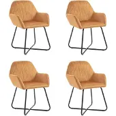 vidaXL Chaises à manger lot de 4 Crème Velours277013
